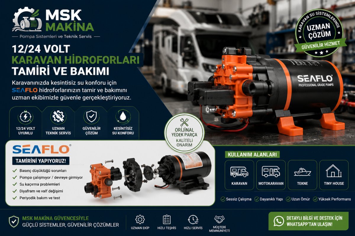 12/24 Volt Karavan Hidroforu Tamiri ve Bakımı - MSK Makina Bursa Teknik Servis